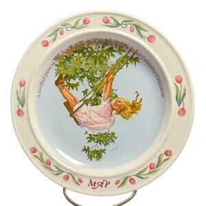 Newell Pottery Co MAY plate 7.25" Months Of The Year Numbered Vintage 1986
